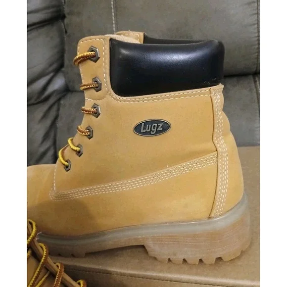 Lugz Drifter 6 SteelToe Golden Wheat Bark Tan Gum Women Sz 7.5 OR Men Sz 6 #1085 - Picture 9 of 13